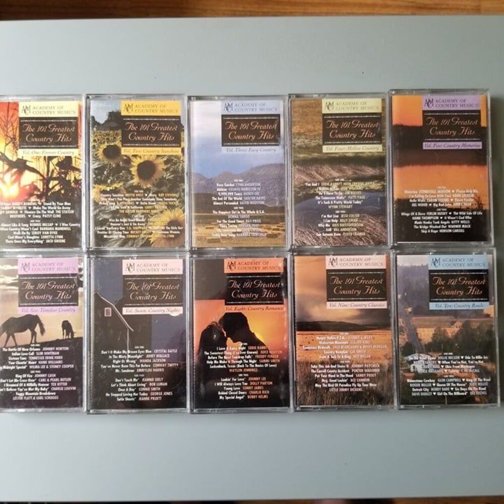 101 greatest country hits cassette tapes Lot of 10